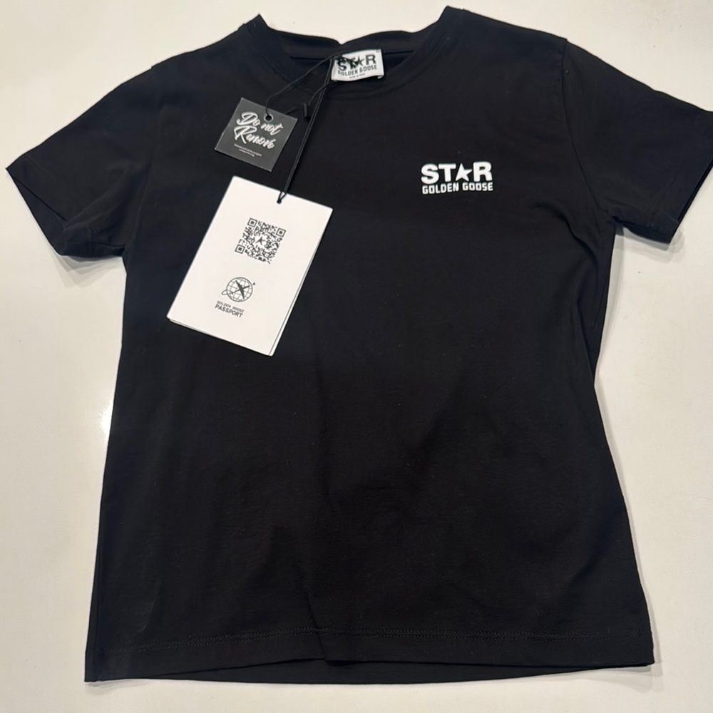 Golden Goose Black Short Sleeve Tee with Star Logo